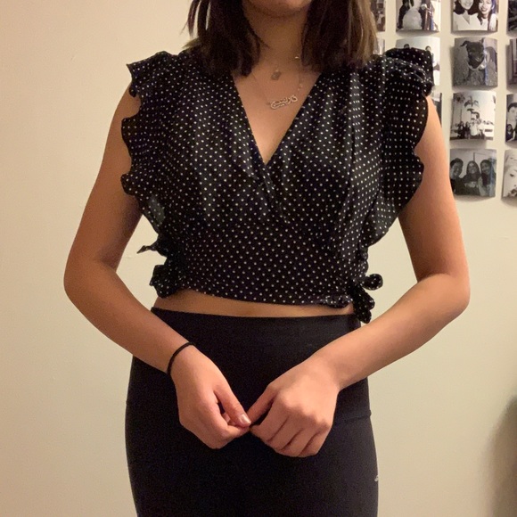 Polka Dot Ruffle Top - Picture 2 of 4
